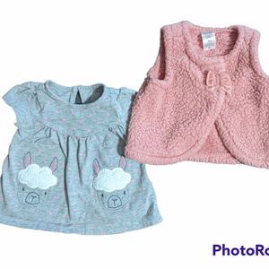Baby Girl Carter's Dress & Fuzzy Vest Set, 3 Months